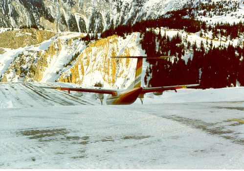 Dash 7 during take-off in CVF