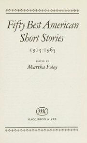 Cover of: Fifty best American short stories: 1915-1965 Cover of: Fifty best American short stories: 1915-1965