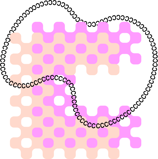 Two pink C's are encircled with a shape made of C's as per CC's visual brand.