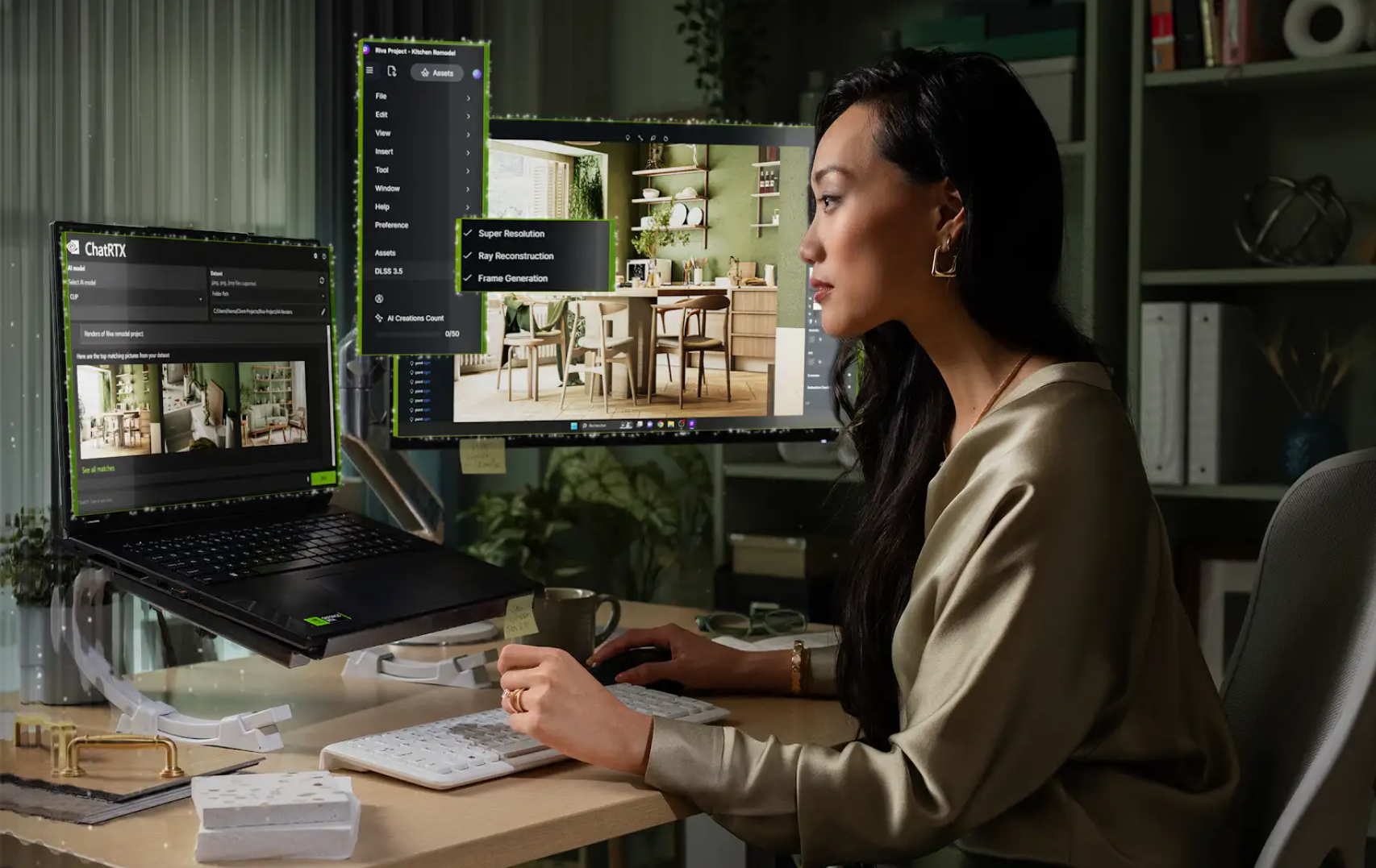 A developer is powering AI apps on her NVIDIA RTX PC laptop