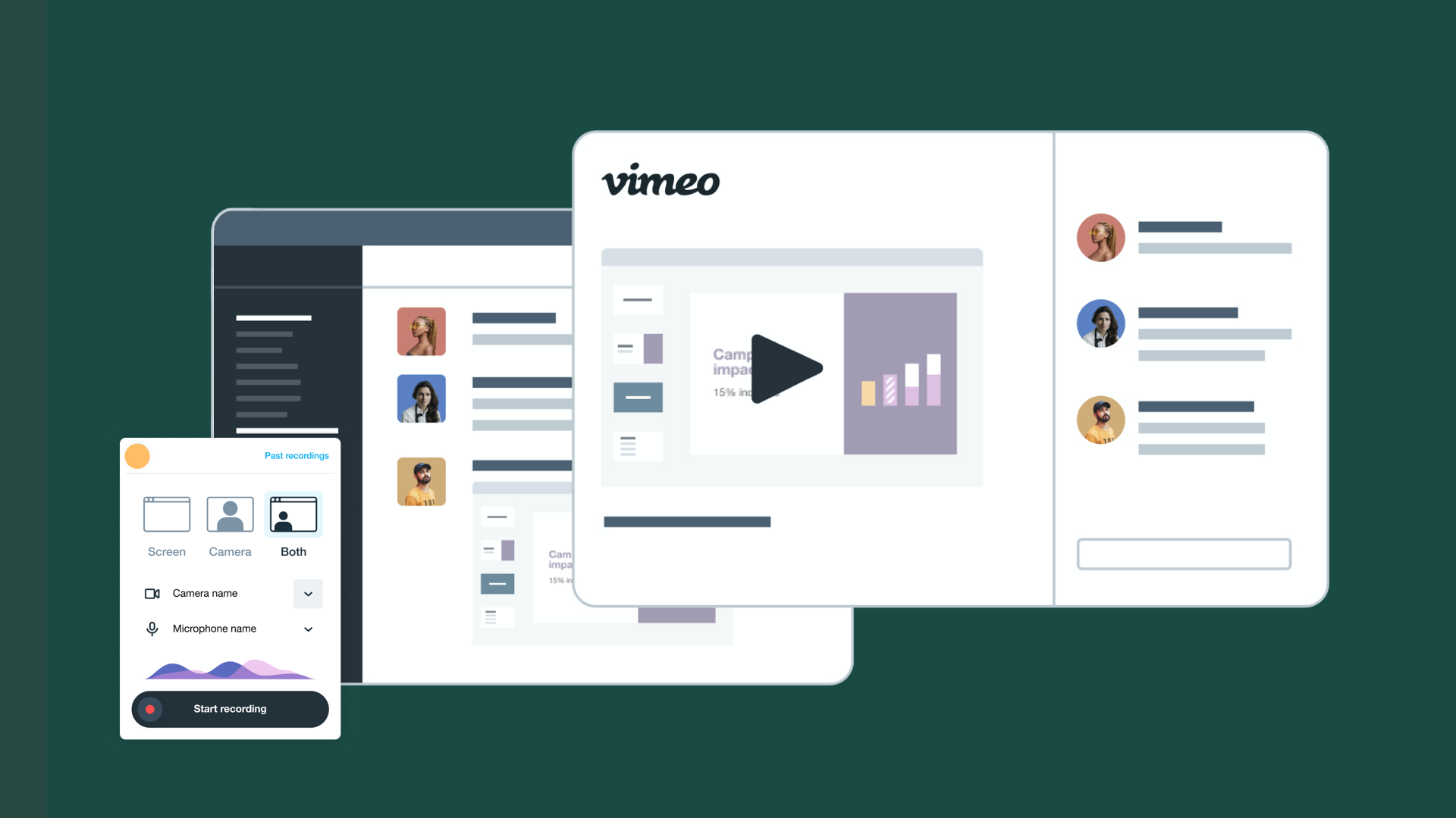 How Vimeo uses screen recording to work better together How does the Vimeo team utilize Vimeo Record to make remote work simpler than ever? We're glad you asked.