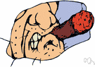 bite - the act of gripping or chewing off with the teeth and jaws
