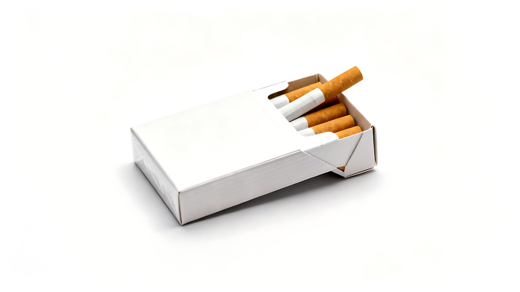 Pack of cigarettes with plain packaging