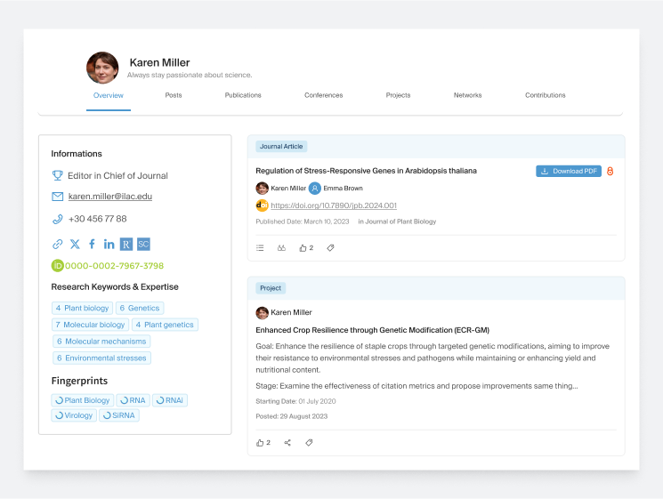 Manage all of your academic achievements in one place, beyond publications