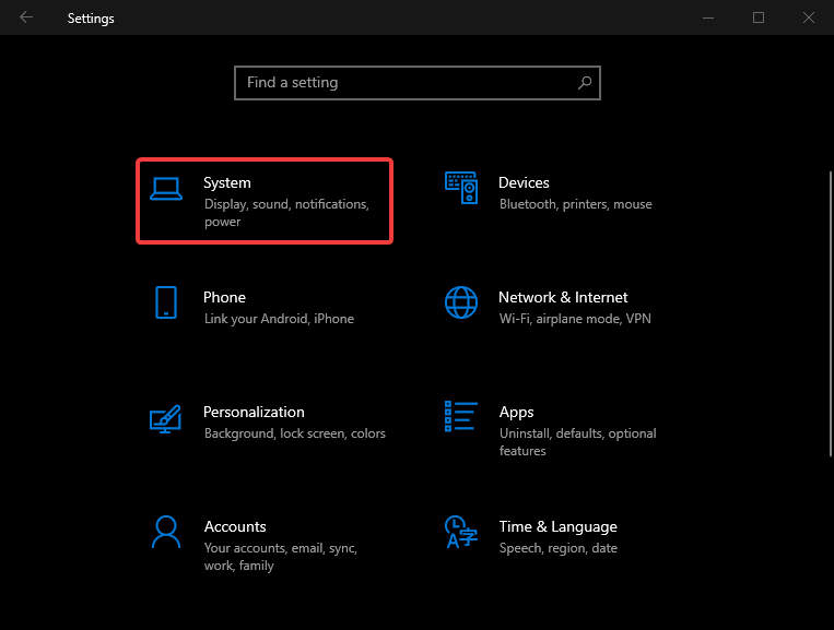 Settings > System