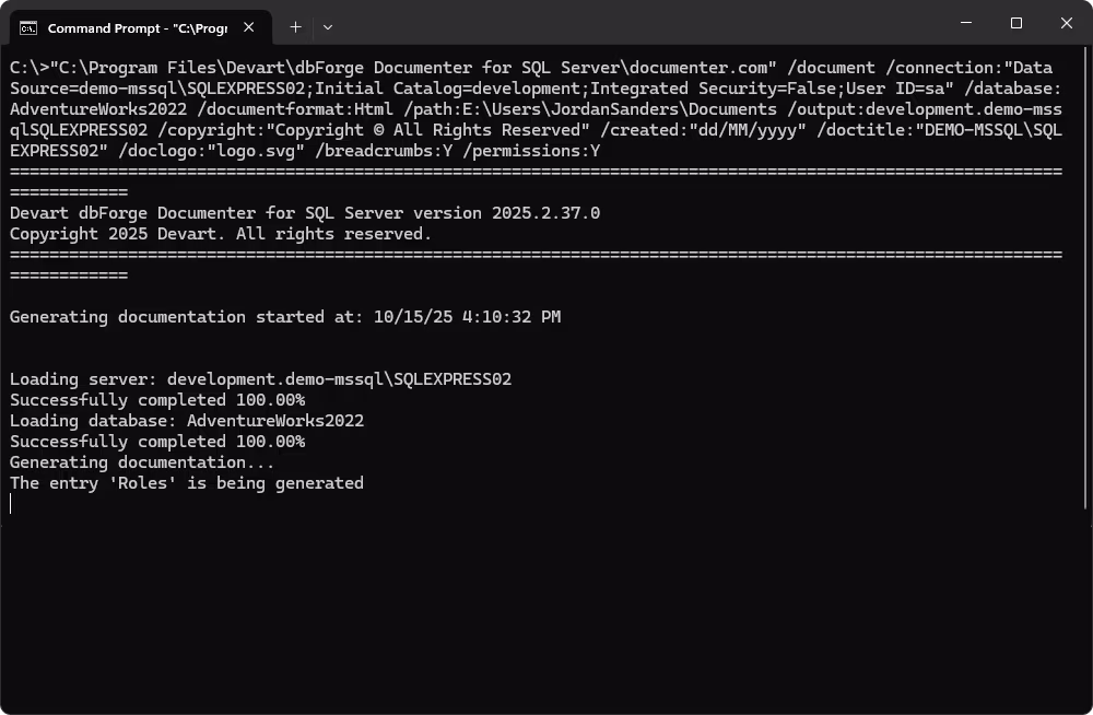 Automate documenting tasks via CLI