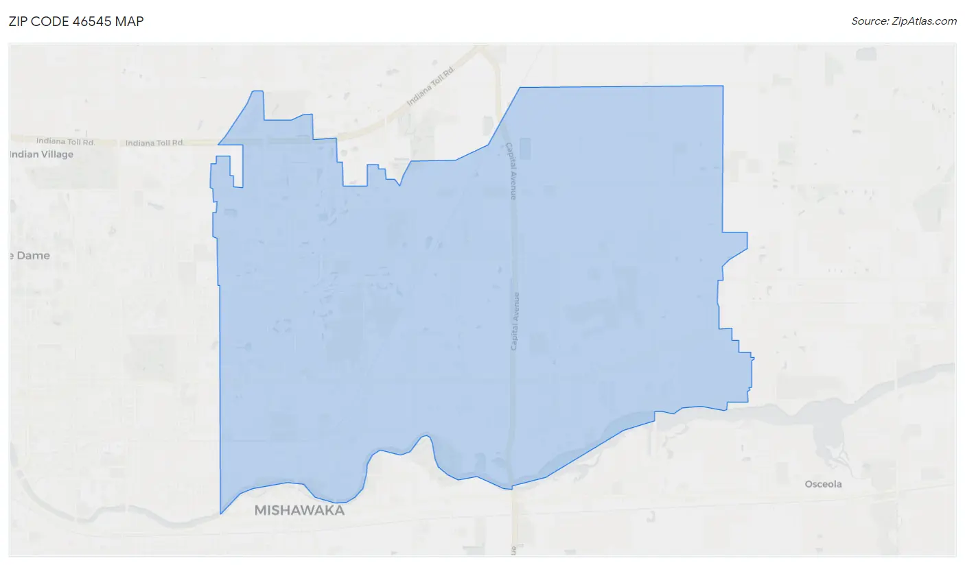 Zip Code 46545 Map