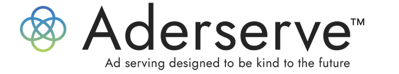 Aderserve's logo with strap line 'Ad serving designed to be kind to the future'