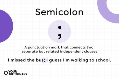 definition of semicolon symbol with example from the article