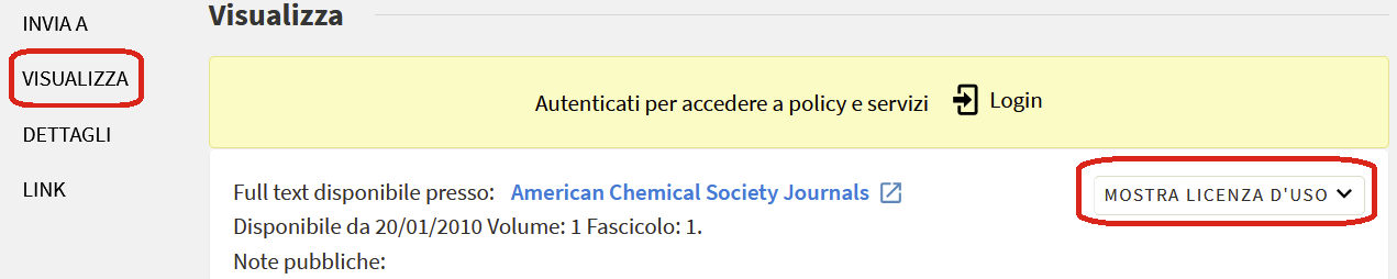 record ejournal servizio Visualizza