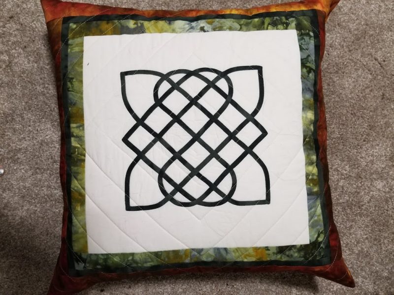 Finished celtic applique pillow by Chardel Blaine