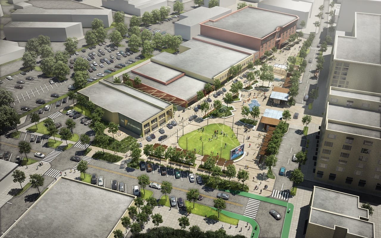 Downtown Plaza Birdseye Perspective