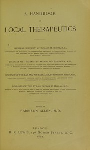 Cover of: A handbook of local therapeutics Cover of: A handbook of local therapeutics