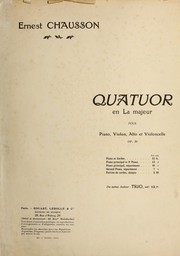 Cover of: Quatuor en la majeur pour piano, violon, alto et violoncelle, op. 30 Cover of: Quatuor en la majeur pour piano, violon, alto et violoncelle, op. 30