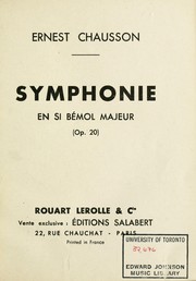 Cover of: Symphonie en si bémol majeur: Op. 20 Cover of: Symphonie en si bémol majeur: Op. 20