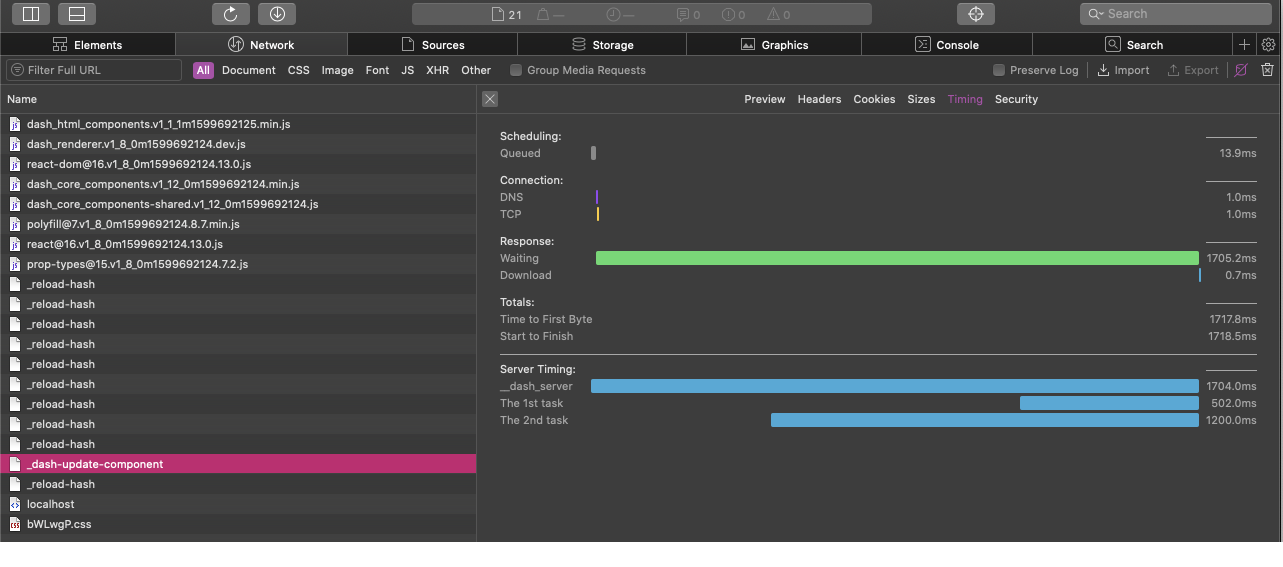 Custom Timing in the Browser's Network Pane
