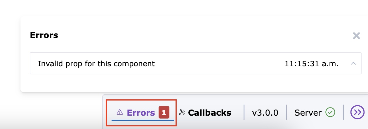 Displaying error messages in the web browser