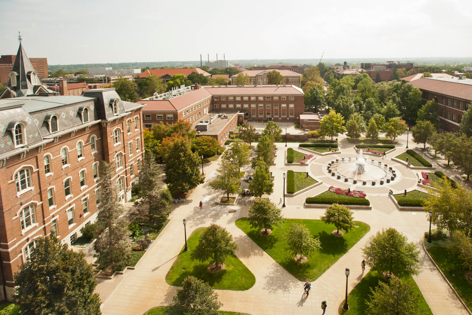 An aerial photo of the Purdue University campus.