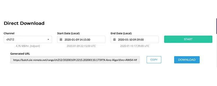 Direct Download with generated URL, Copy, and Download buttons