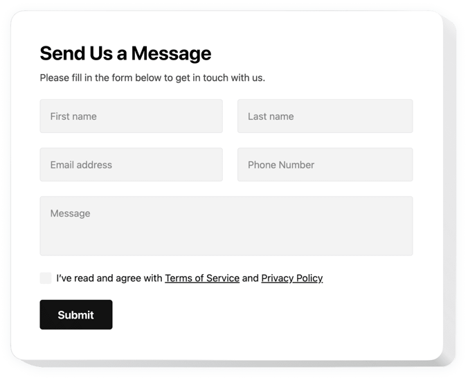 Website Contact Form widget