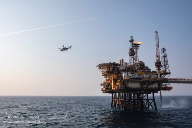 oil platform with chopper