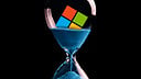 Microsoft, Logo, Software, Support, Support-Ende, End Of Life, Zeit, Sanduhr
