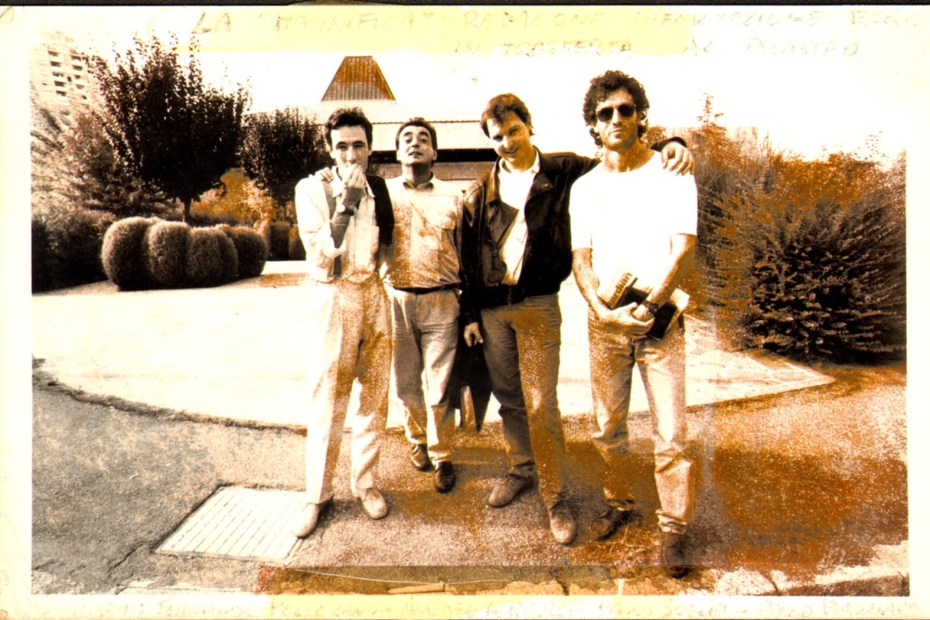 Da sx: Fernando Pellerano, Amedeo Ricucci, Paolo Soglia, Paolo Barnard - Radio Città del Capo, 1996