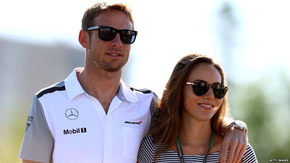Jenson Button and Jessica Michibata