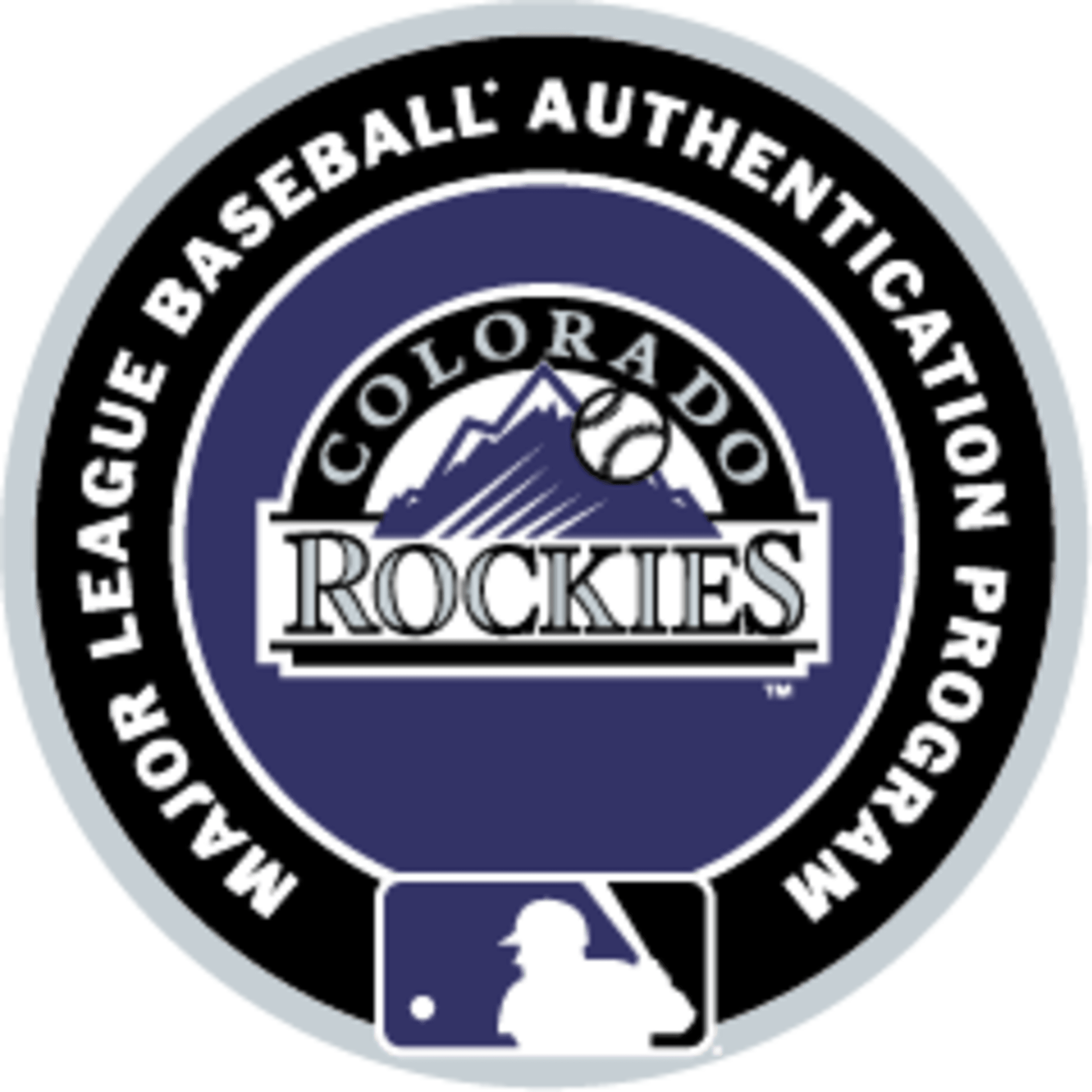 Colorado Rockies Major League Baseball Authentication Program logo.