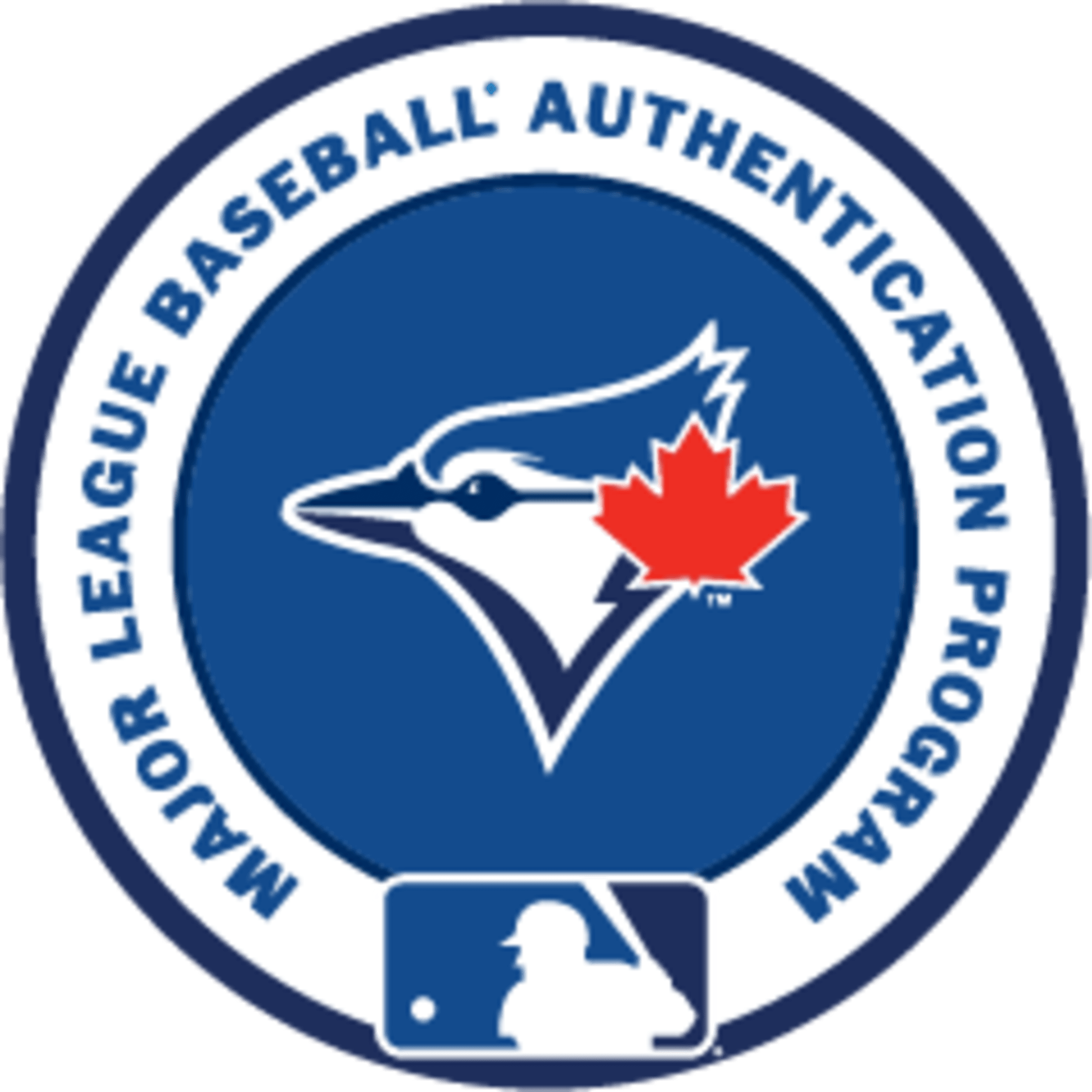 Toronto Blue Jays Major League Baseball Authentication Program logo.