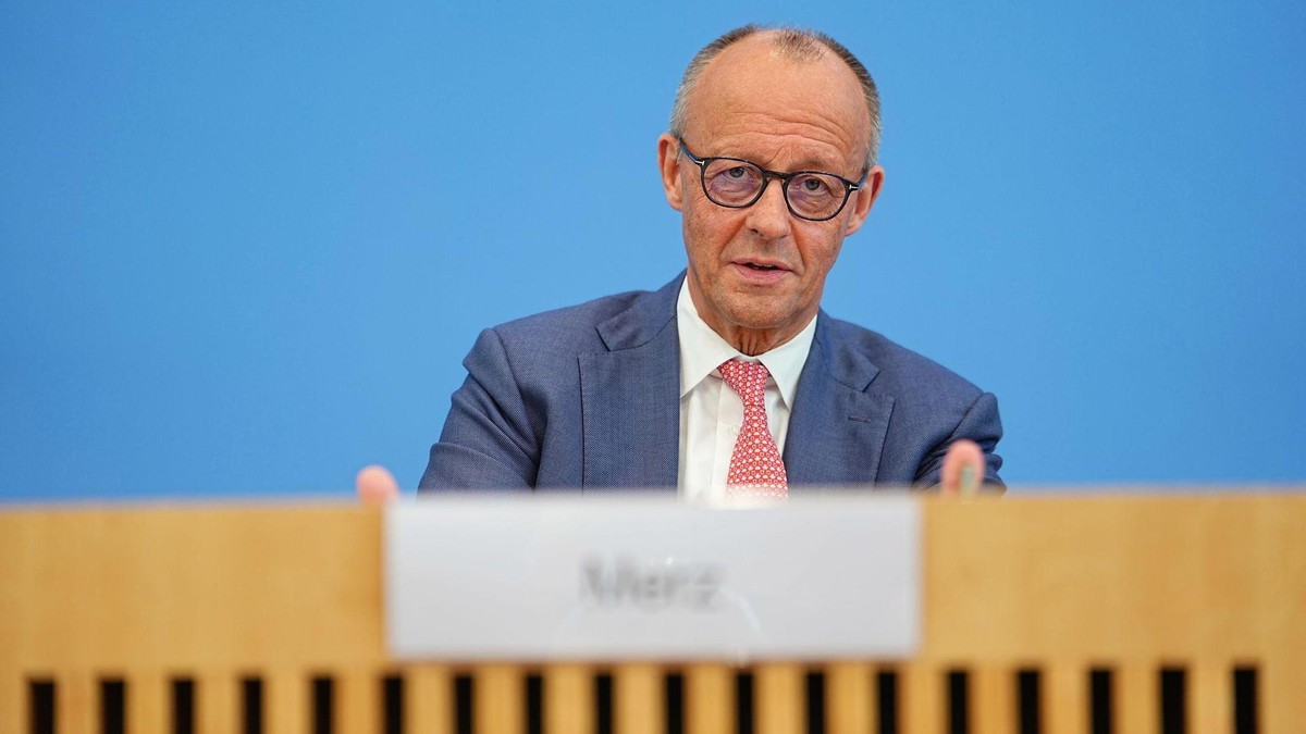Bundeskanzler Merz in der Sommer-Pressekonferenz. Sommer-Pressekonferenz Kanzler Merz