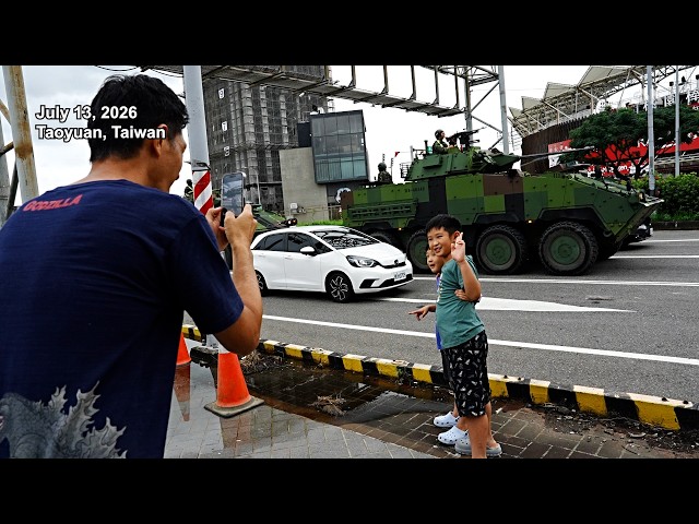 Taiwan launches joint defense drill with armored units deployed in Taoyuan