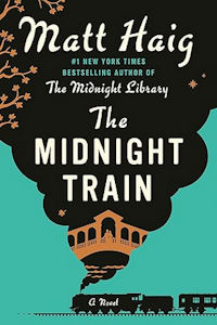 Blue and black cover of The Midnight Train by Matt Haig