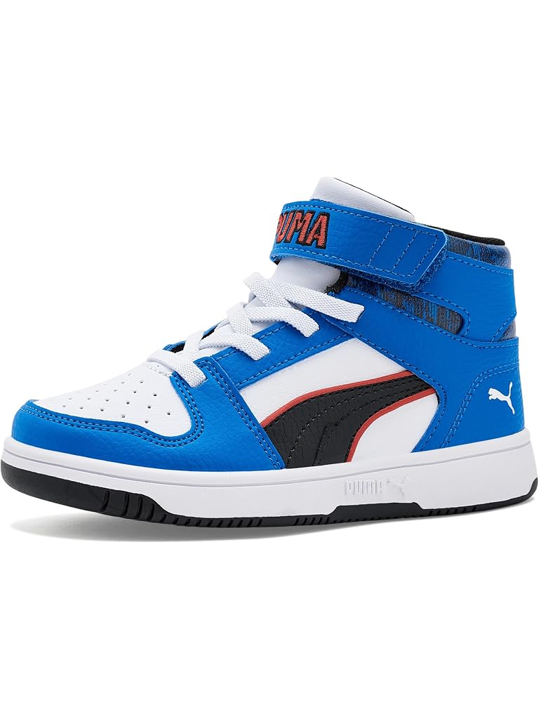 Blue PUMA Rebound Layup Mid Hook-and-Loop Shoes (Little Kid/Big Kid)