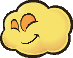 Sprite of a Ruff Puff from Super Paper Mario.
