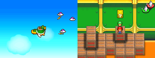 Second block in Koopa Cruiser of the Mario & Luigi: Partners in Time.