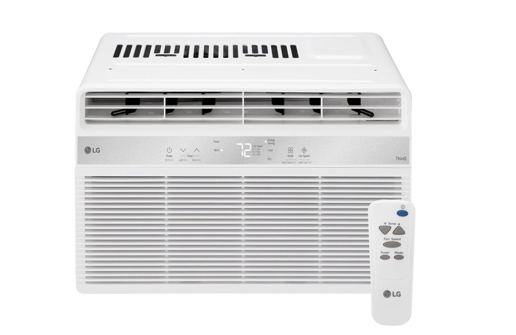 LG LW6024RSMX Window Air Conditioner, Wi-Fi Enabled w/Remote, for Small Room (260 Sq.Ft.), Quiet Operation, 115V, 6,000 BTU, White