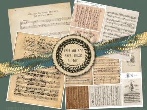 Vintage Sheet Music - 4 Printable Pages