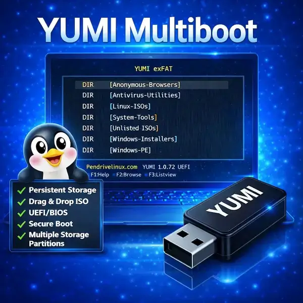 YUMI creating a bootable USB drive with multiple operating systems
