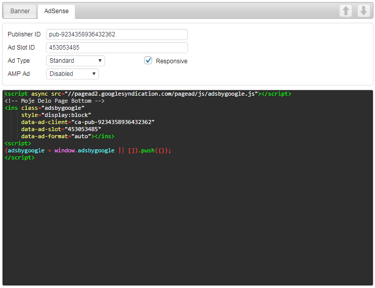 AdSense code generator