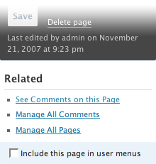 WP 2.5 - Showing the control on the editing screen to exclude a page from the navigation