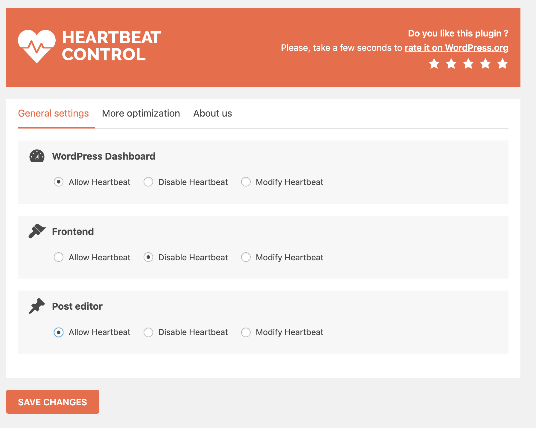 Heartbeat Settings