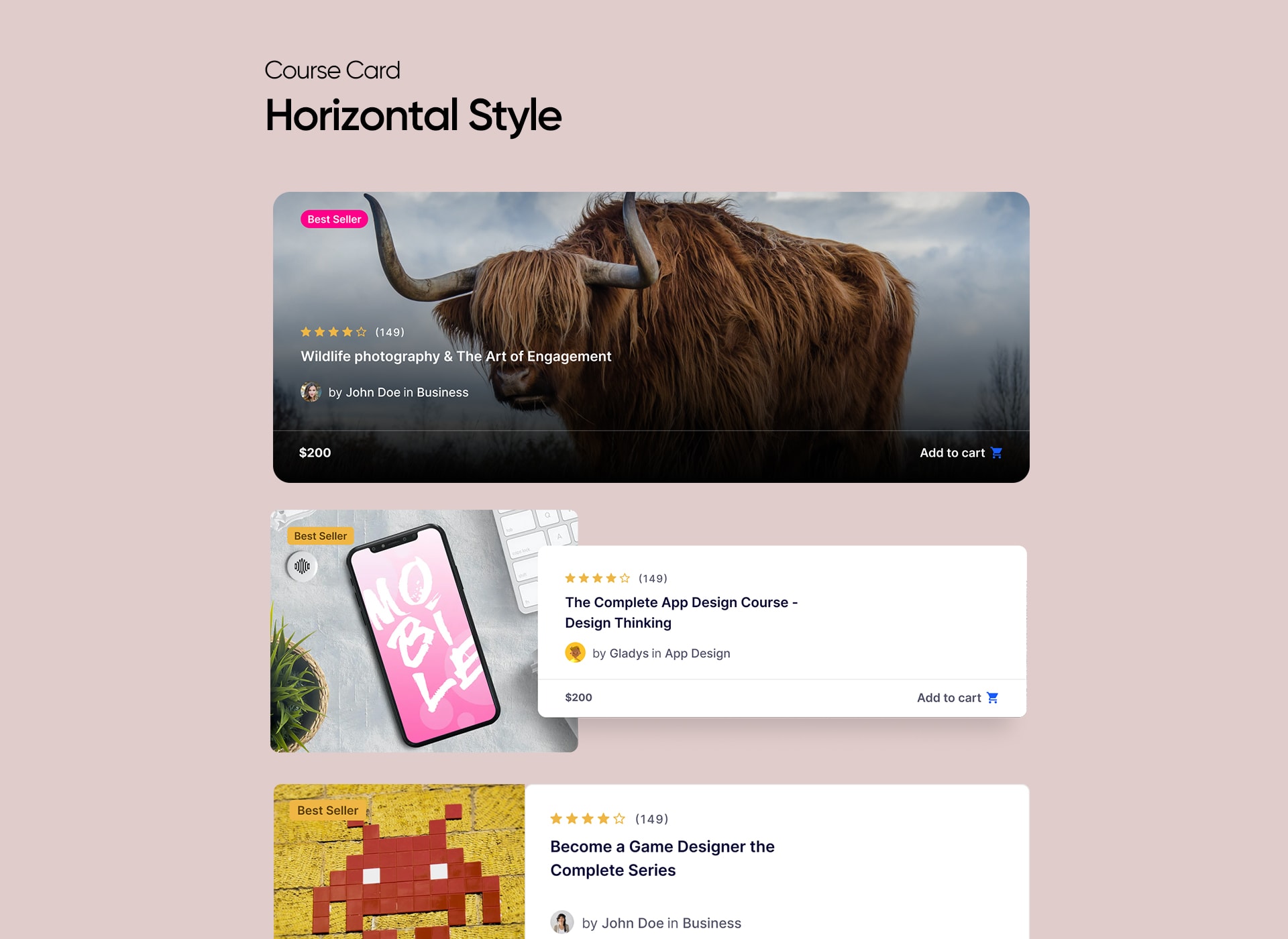 Vertical Style For Course Cards