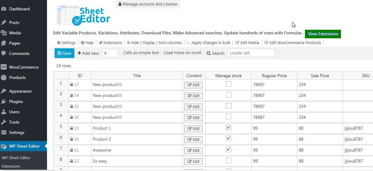 bulk editor
