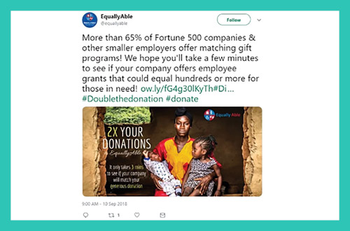 Social media is a valuable tool for matching gift marketing.