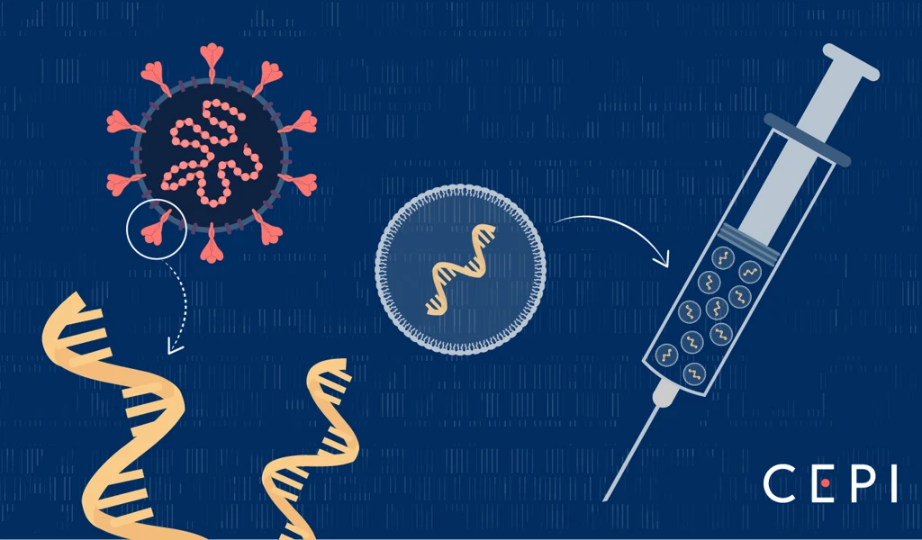 scientific illustration of dna going into injection