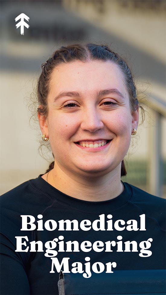 A portrait of biomedical engineering major Isabelle Puccio