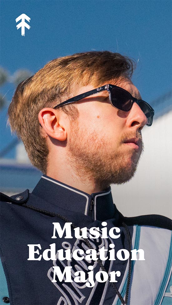 A portrait of music education major Jeffrey Nowack