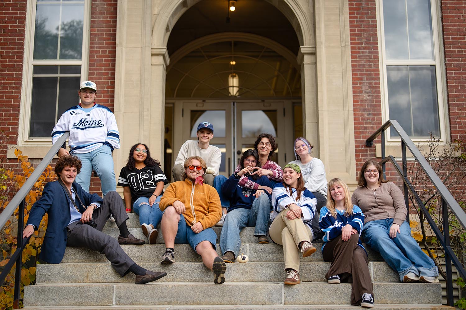 A group photo with happy people looking at the camera