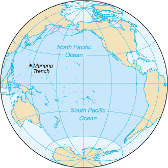 Map o the Pacific Ocean